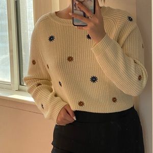vintage cream knit crewneck